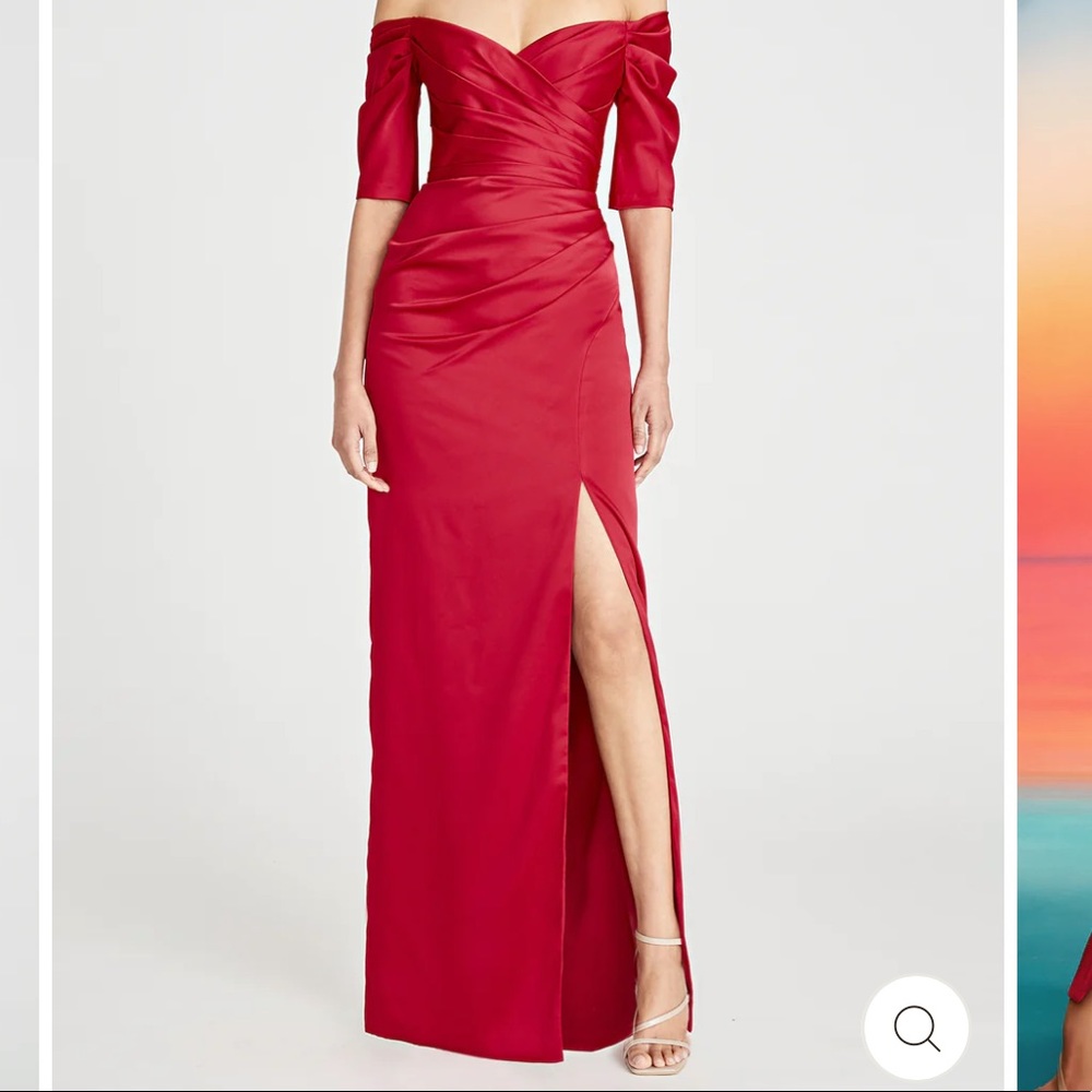 Sienna- off the shoulder gown- Theia